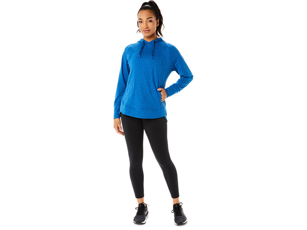 Women's Asics Tech Po Hoodie Blue | 5086-KMTUH