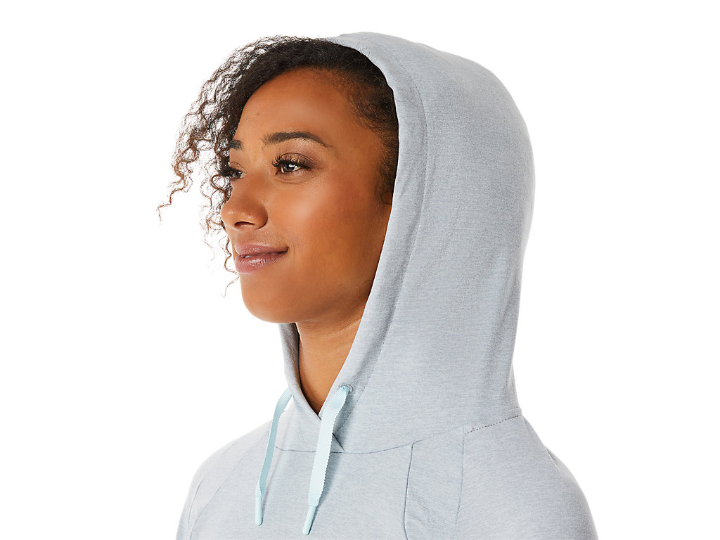 Women's Asics Tech Po Hoodie Grey / Olive | 2673-BOXSY