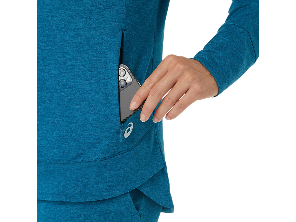 Women's Asics Tech Pullover T Shirts Deep Turquoise | 5274-TGERS