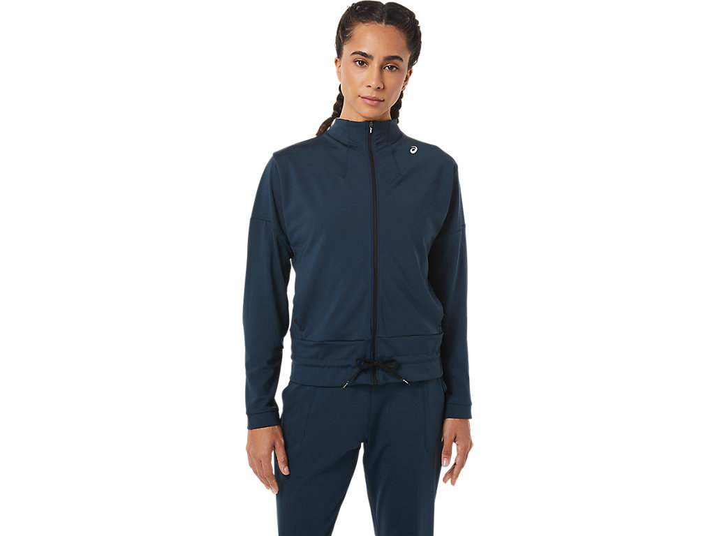 Women\'s Asics Tennis Jackets Blue / Black | 4598-SQEUH