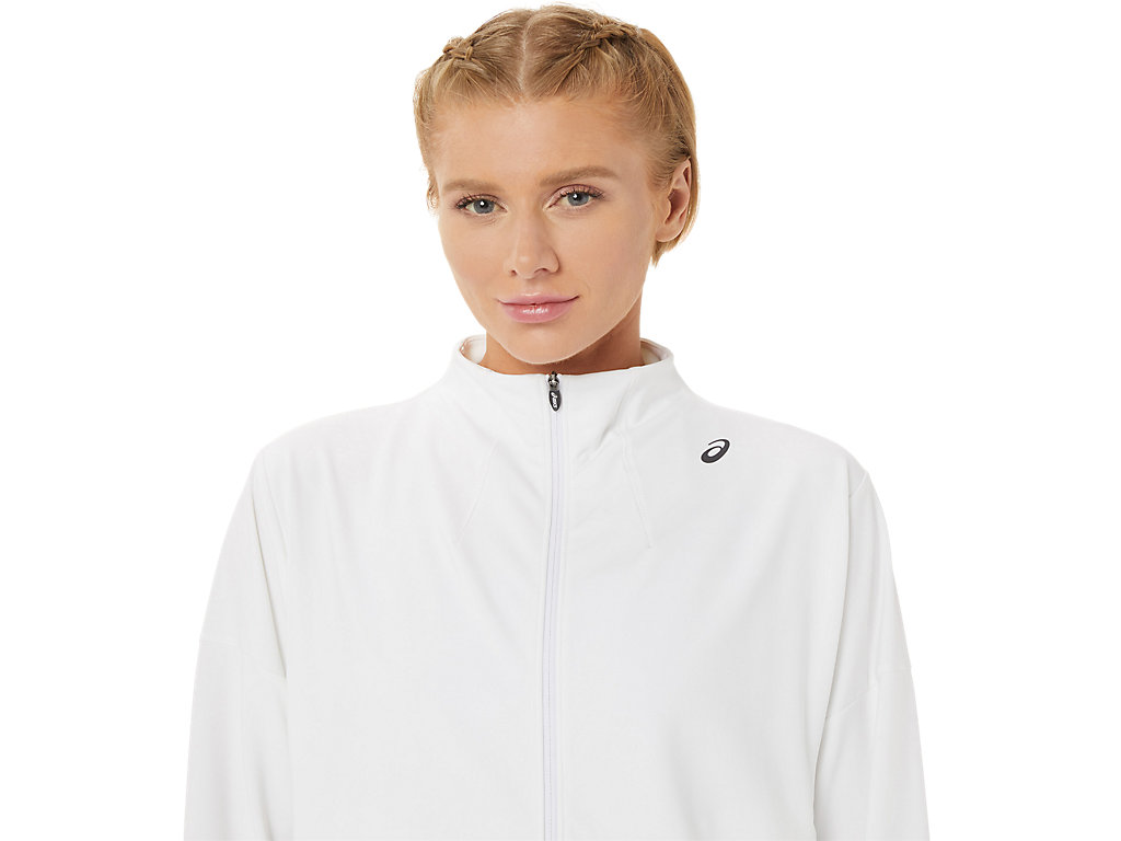 Women's Asics Tennis Jackets White / Black | 2419-UKEOG