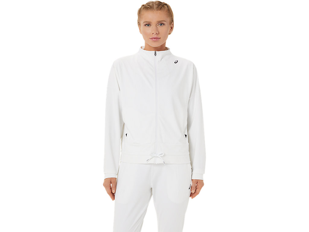 Women\'s Asics Tennis Jackets White / Black | 2419-UKEOG