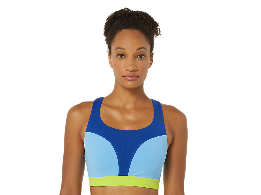 Women's Asics The New Strong Repurposed Sports Bra Blue / Green | 3051-EDQZI