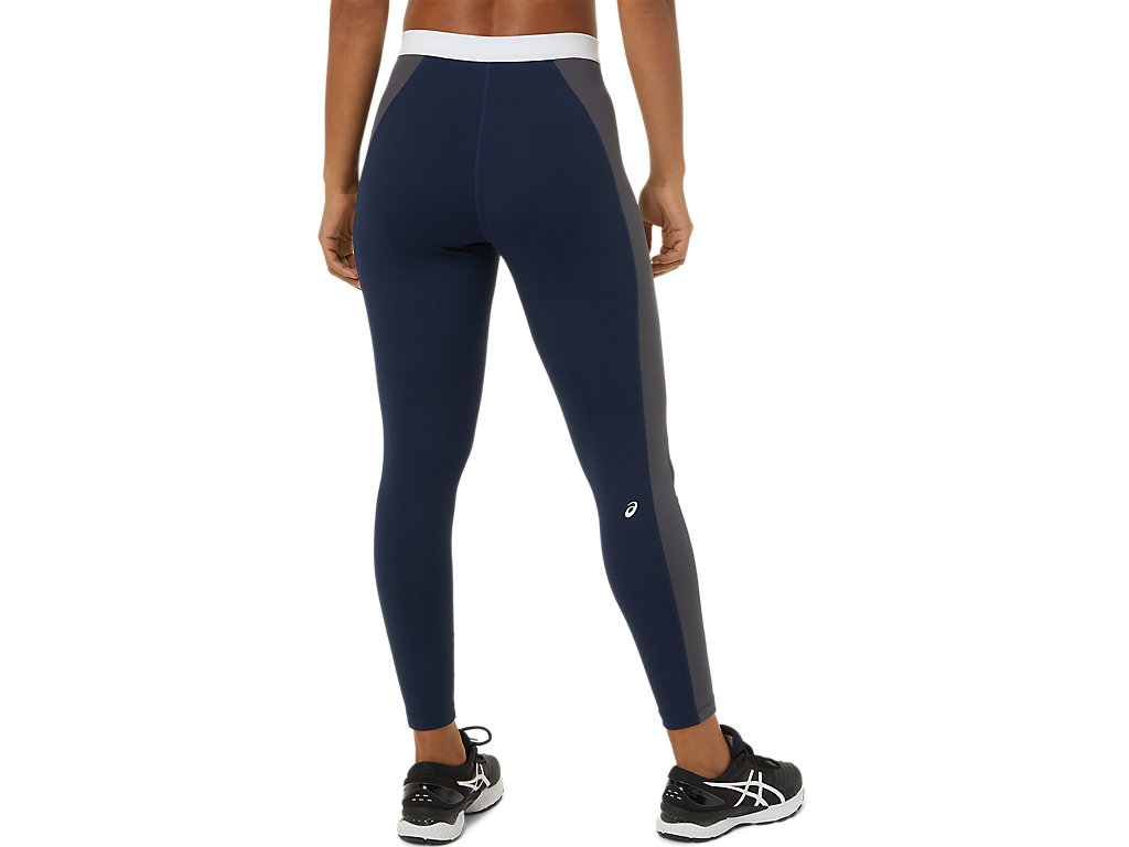 Women's Asics The New Strong Repurposed Leggings Navy / Grey / White | 3652-AWUDX