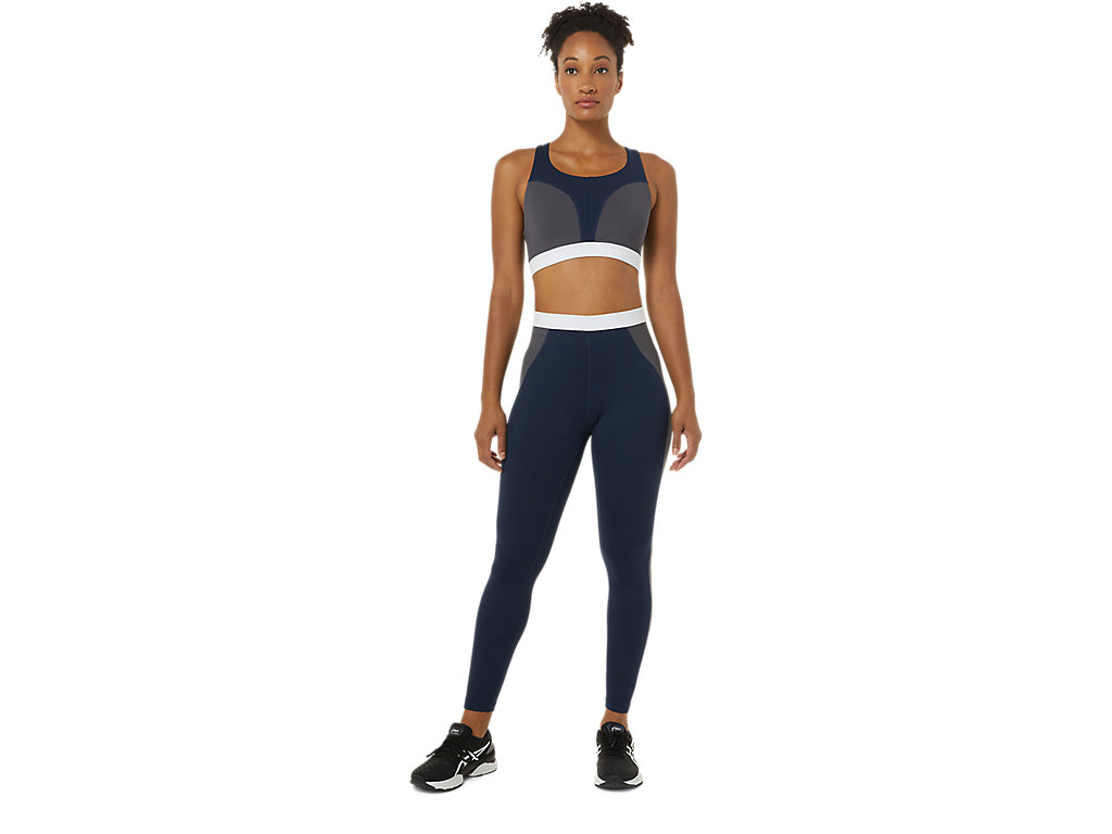 Women's Asics The New Strong Repurposed Leggings Navy / Grey / White | 3652-AWUDX