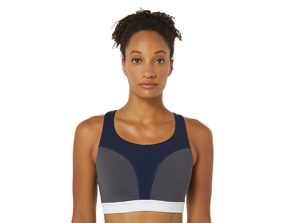 Women's Asics The New Strong Repurposed Sports Bra Navy / Grey | 5971-CKLRZ