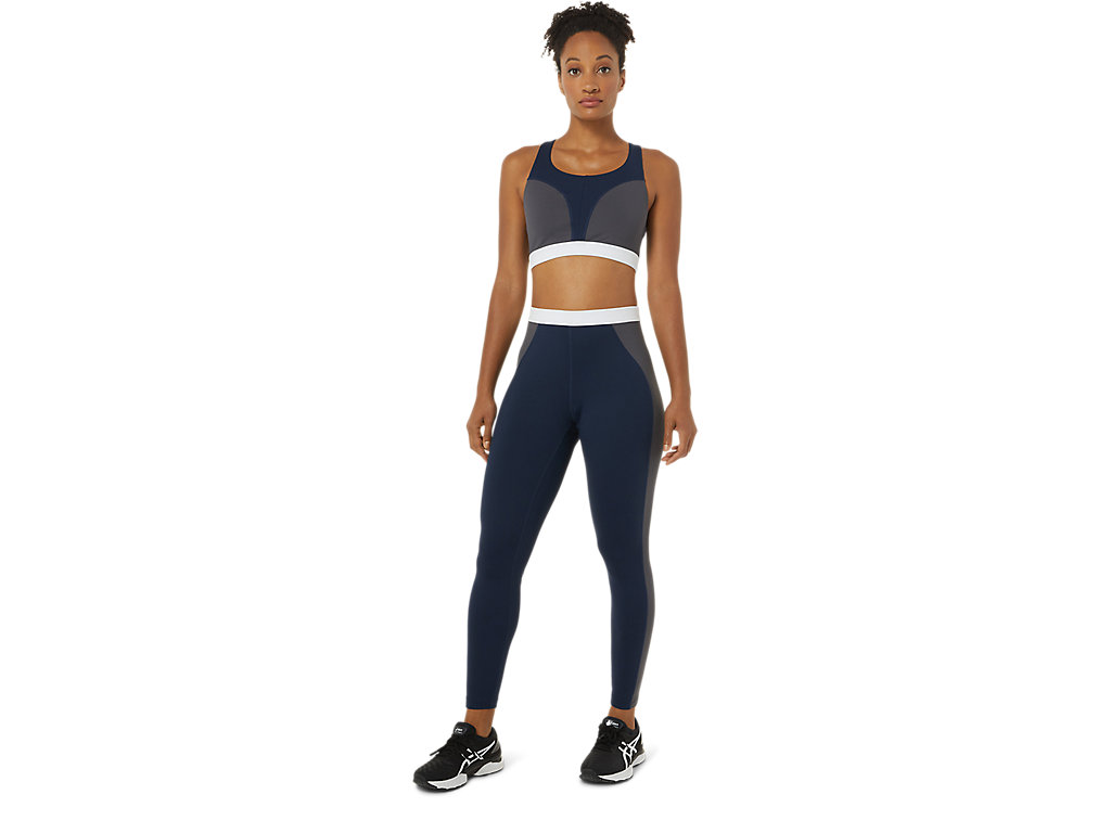 Women's Asics The New Strong Repurposed Sports Bra Navy / Grey | 5971-CKLRZ