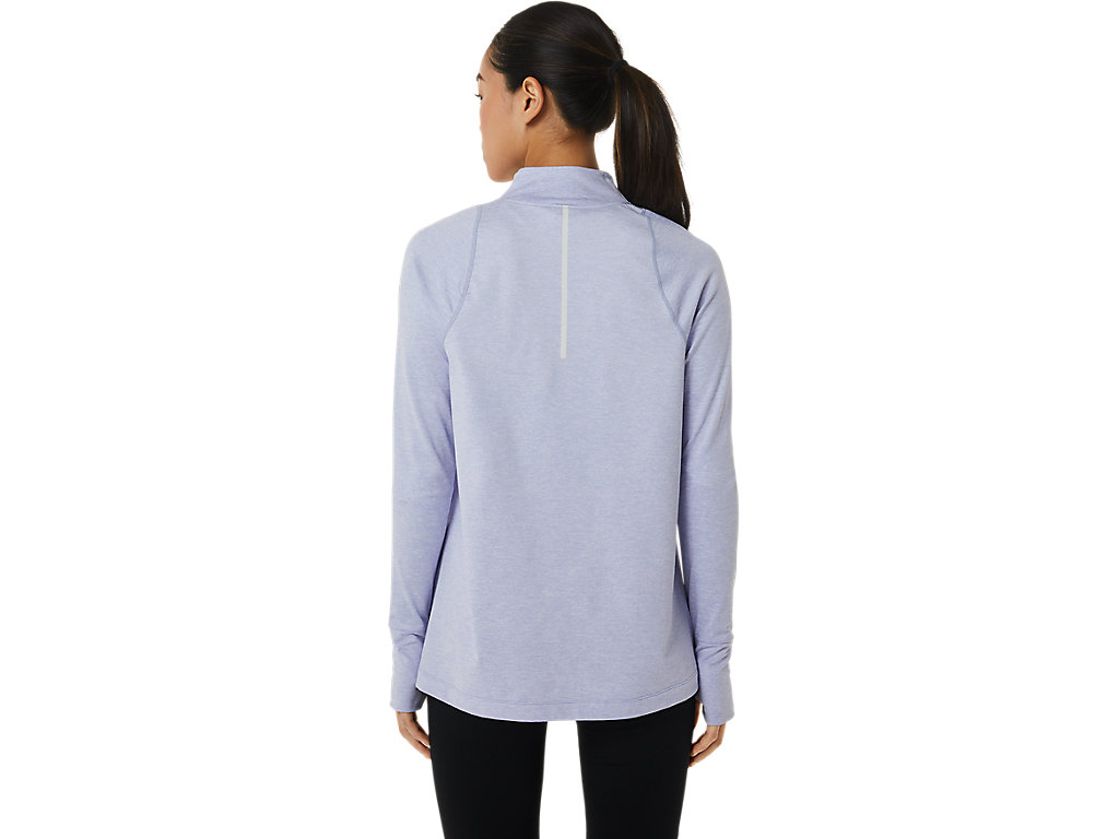 Women's Asics Thermopolis Half Zip T Shirts Grey | 0569-ZPTJE