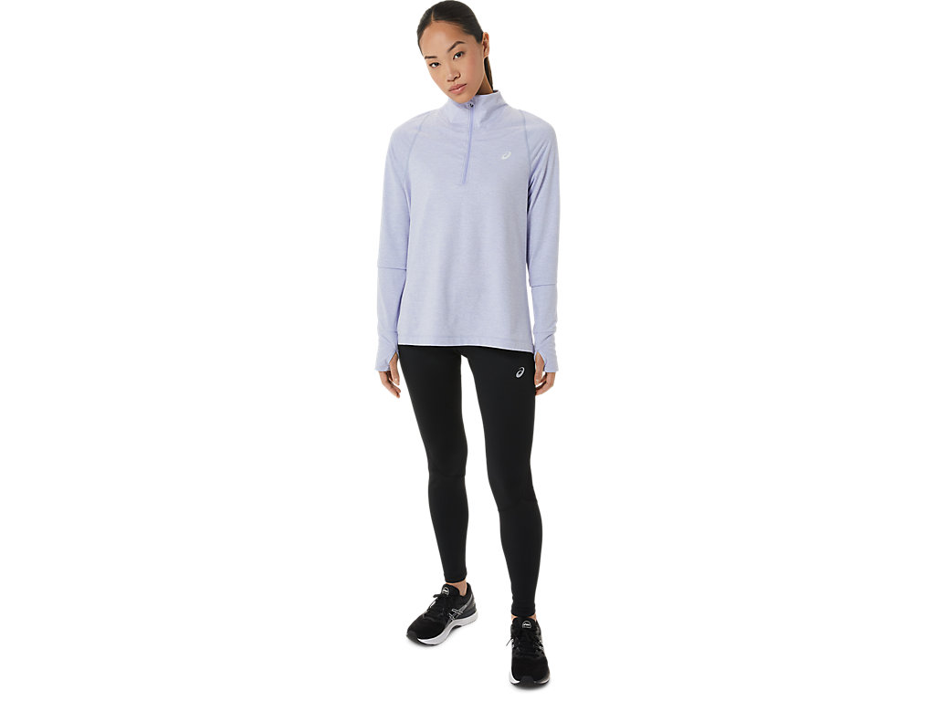 Women's Asics Thermopolis Half Zip T Shirts Grey | 0569-ZPTJE