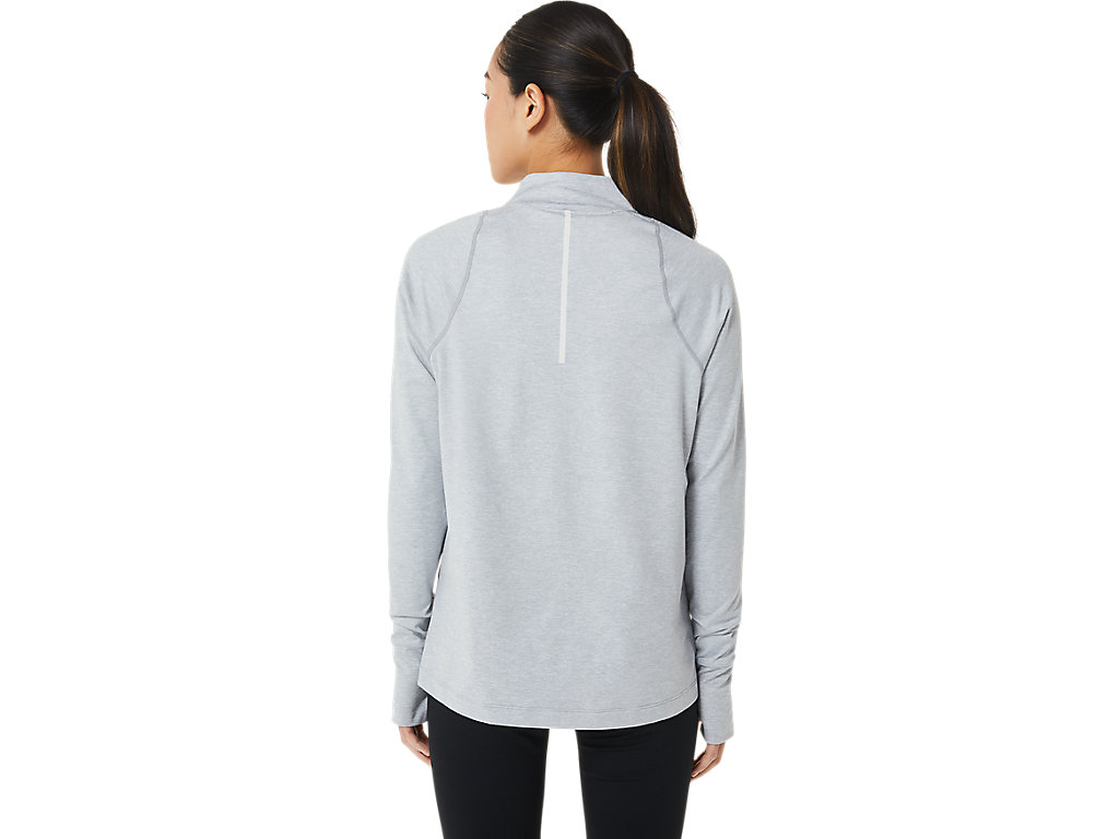 Women's Asics Thermopolis Half Zip T Shirts Light Grey | 3971-FNEAZ