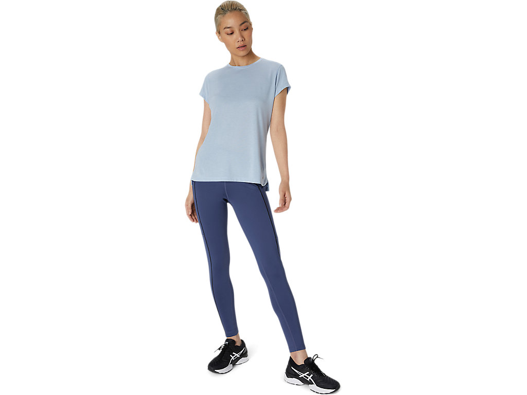 Women's Asics Thermopolis Leggings Blue / Black | 0825-FCYTN