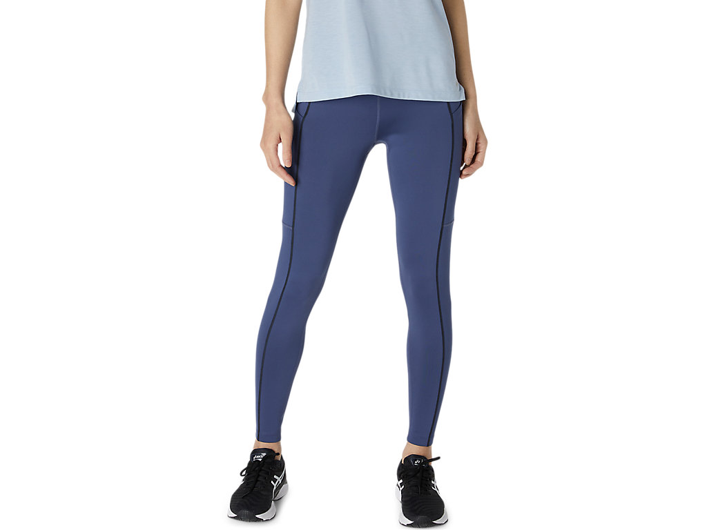 Women\'s Asics Thermopolis Leggings Blue / Black | 0825-FCYTN