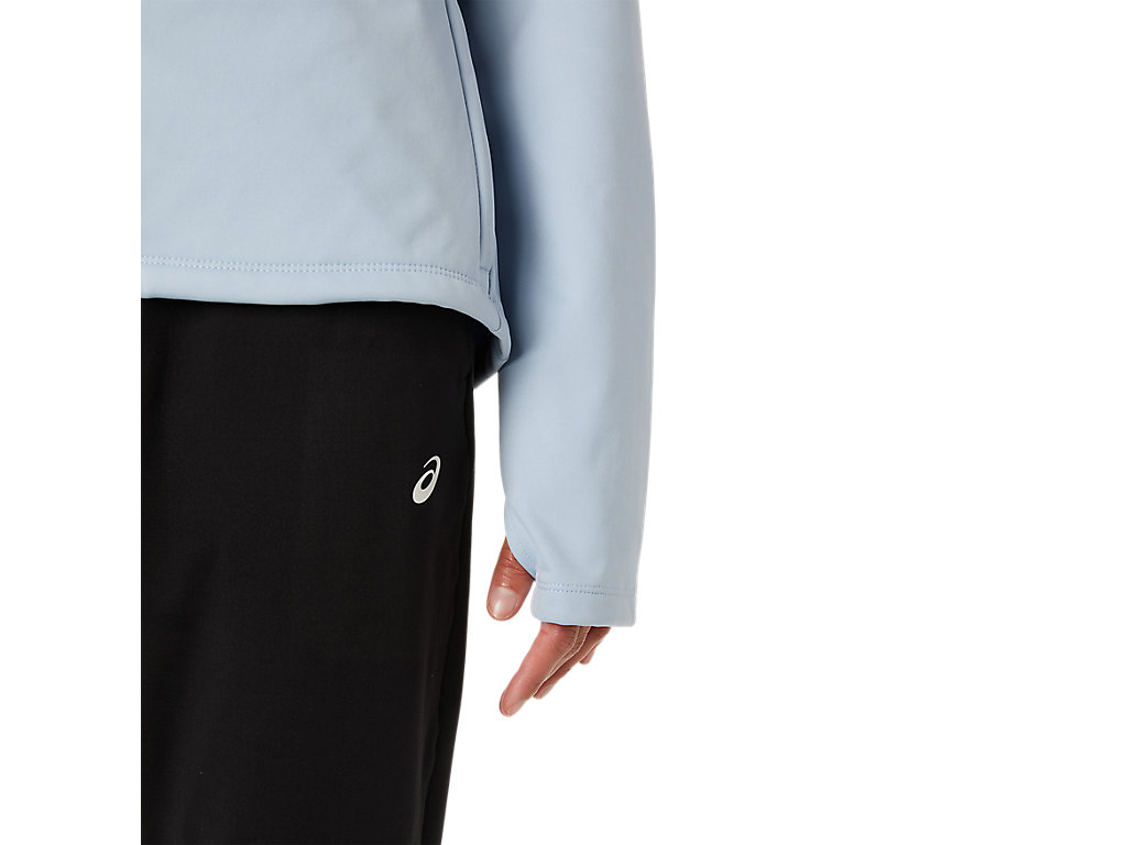 Women's Asics Thermostorm Full Zip Jackets Light Blue / Black | 1859-EVBSD