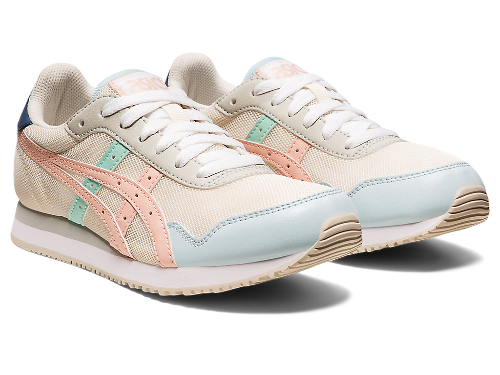 Women's Asics Tiger Runner Sneakers Cream / Turquoise | 3907-KPBTE