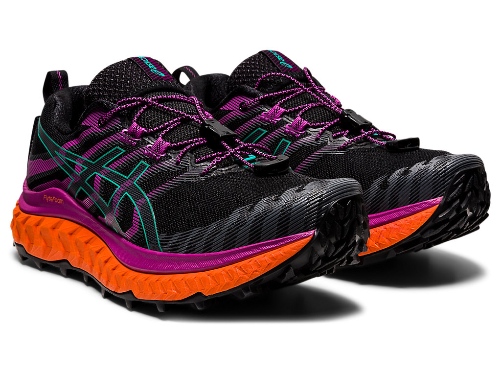 Women's Asics Trabuco Max Trail Running Shoes Black / Purple | 0325-BMIKR