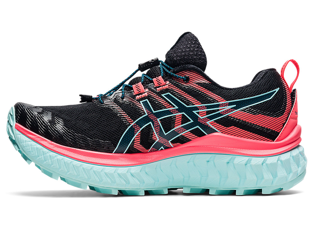 Women's Asics Trabuco Max Trail Running Shoes Black / Coral | 8512-GAONT