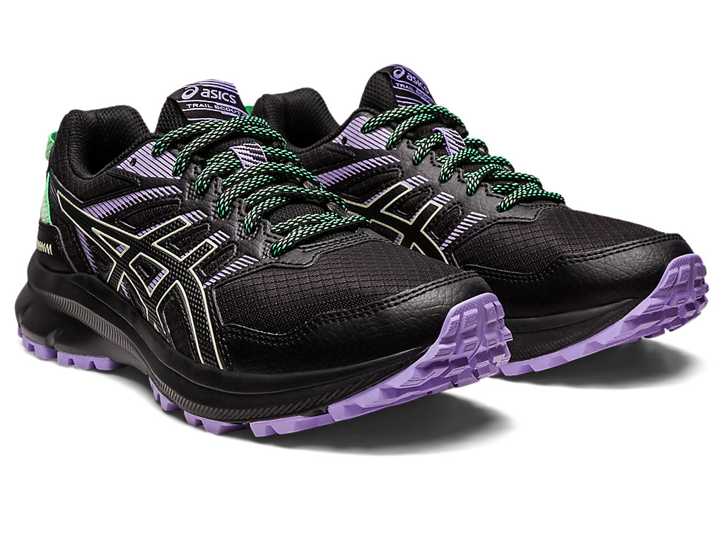 Women's Asics Trail Scout 2 Trail Running Shoes Black / Green | 0379-KQEPO