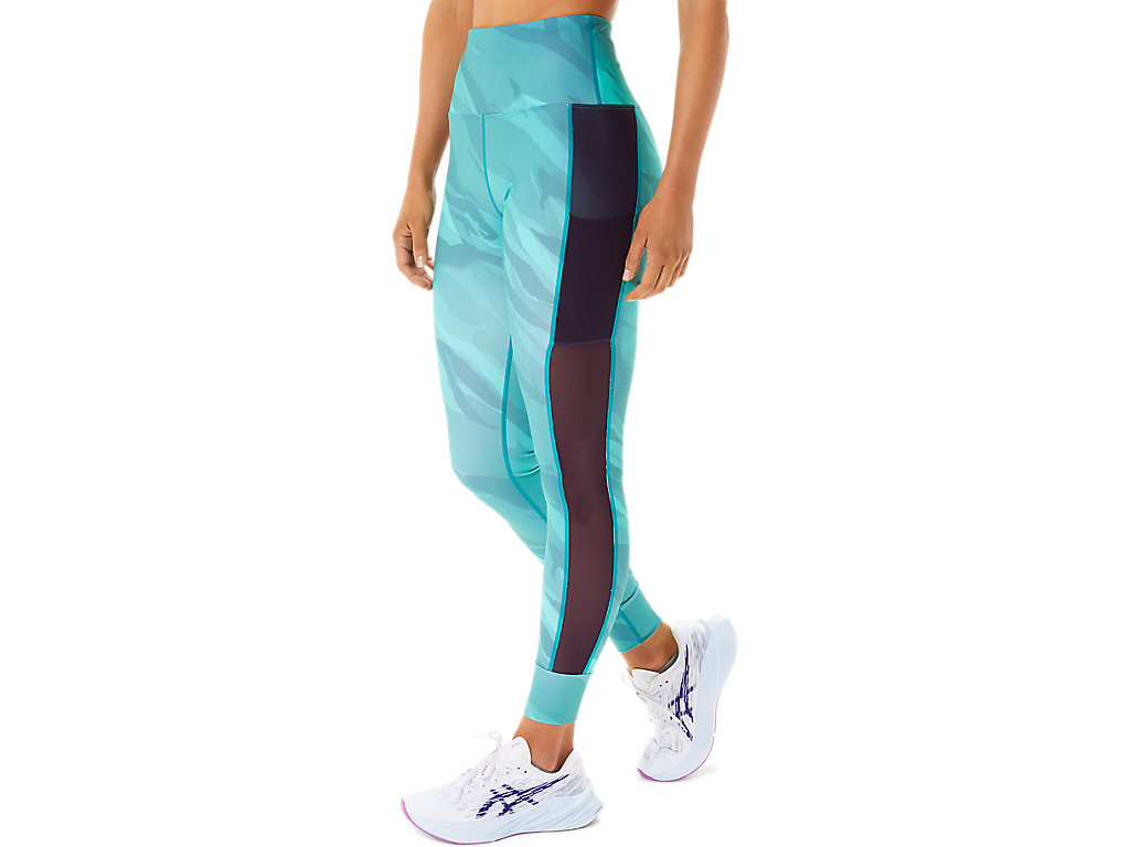 Women's Asics Training Graphic Leggings Deep Green | 9276-JZERA