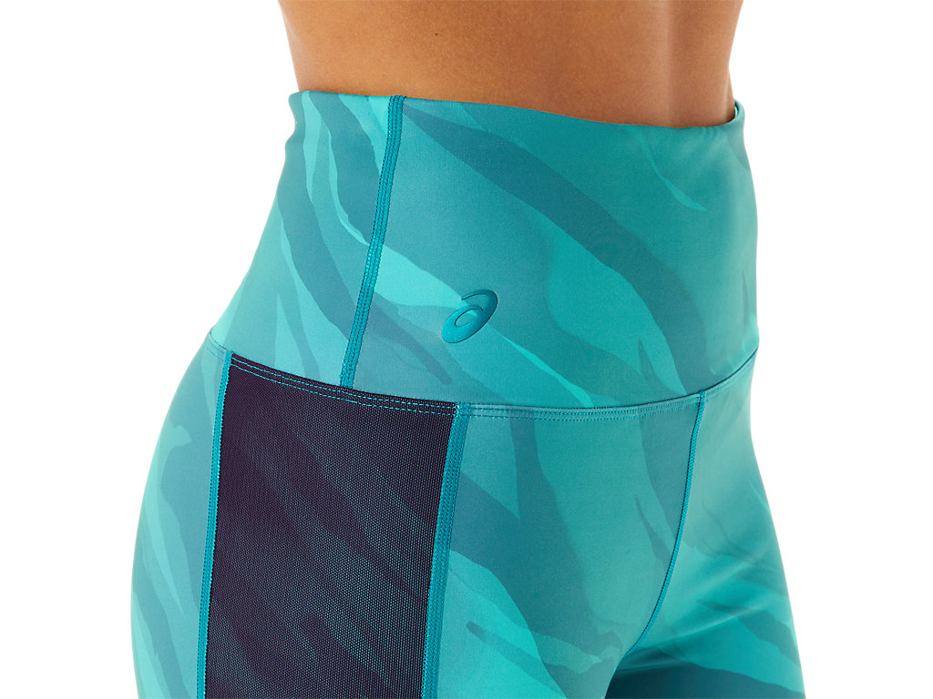 Women's Asics Training Graphic Leggings Deep Green | 9276-JZERA