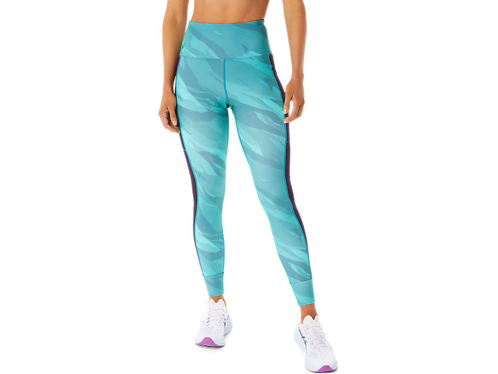 Women\'s Asics Training Graphic Leggings Deep Green | 9276-JZERA