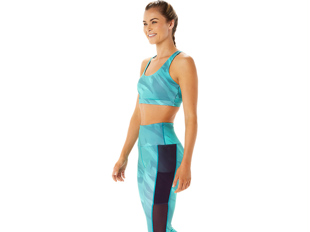 Women's Asics Training Graphic Sports Bra Deep Green | 7594-XCLZI