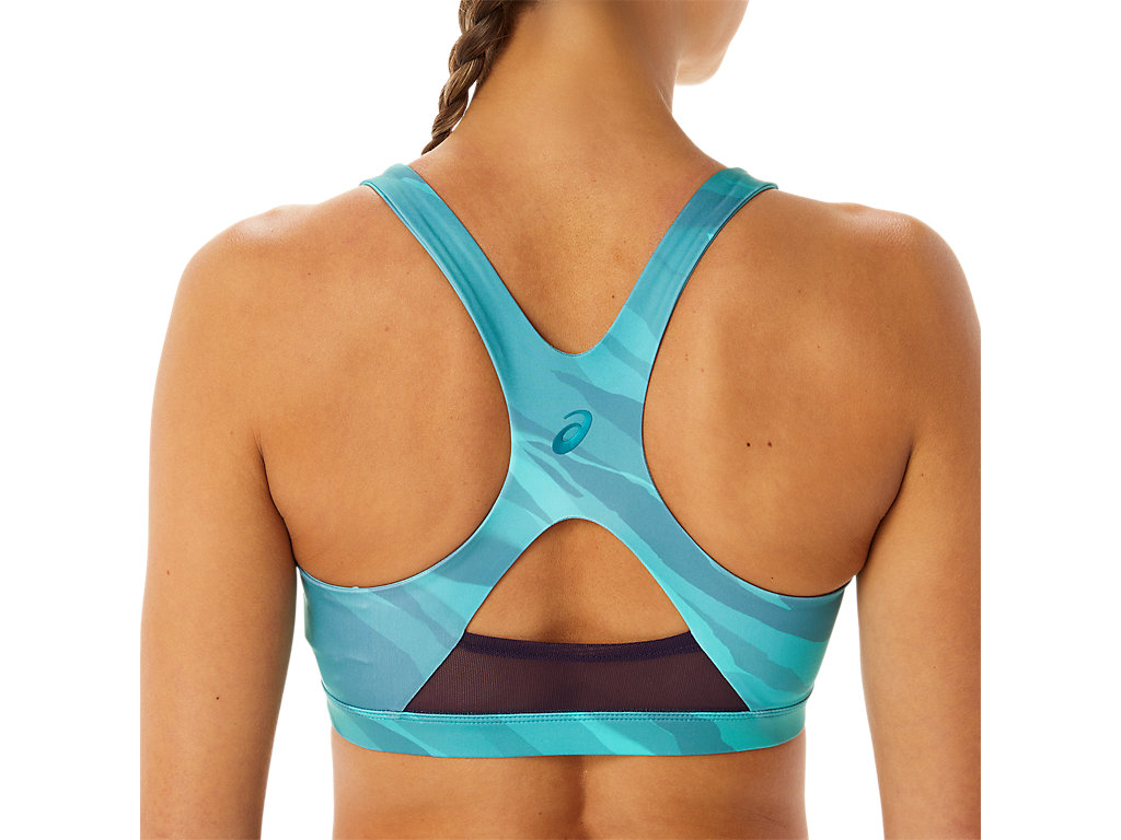 Women's Asics Training Graphic Sports Bra Deep Green | 7594-XCLZI