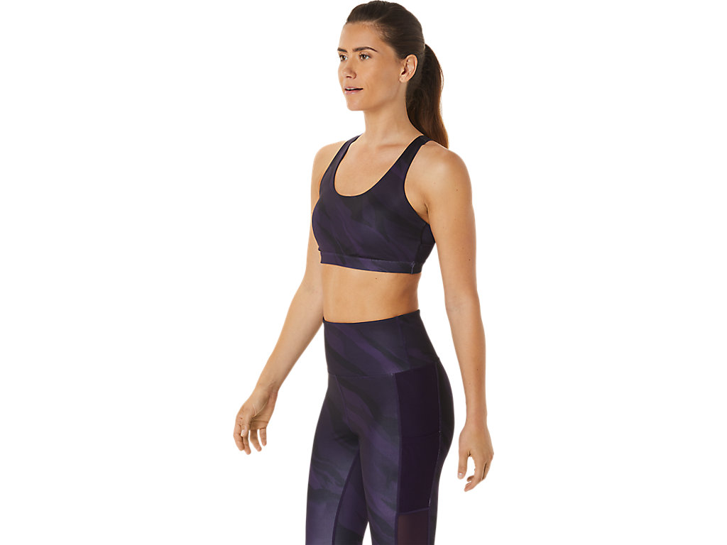 Women's Asics Training Graphic Sports Bra Purple | 9120-FJVIW