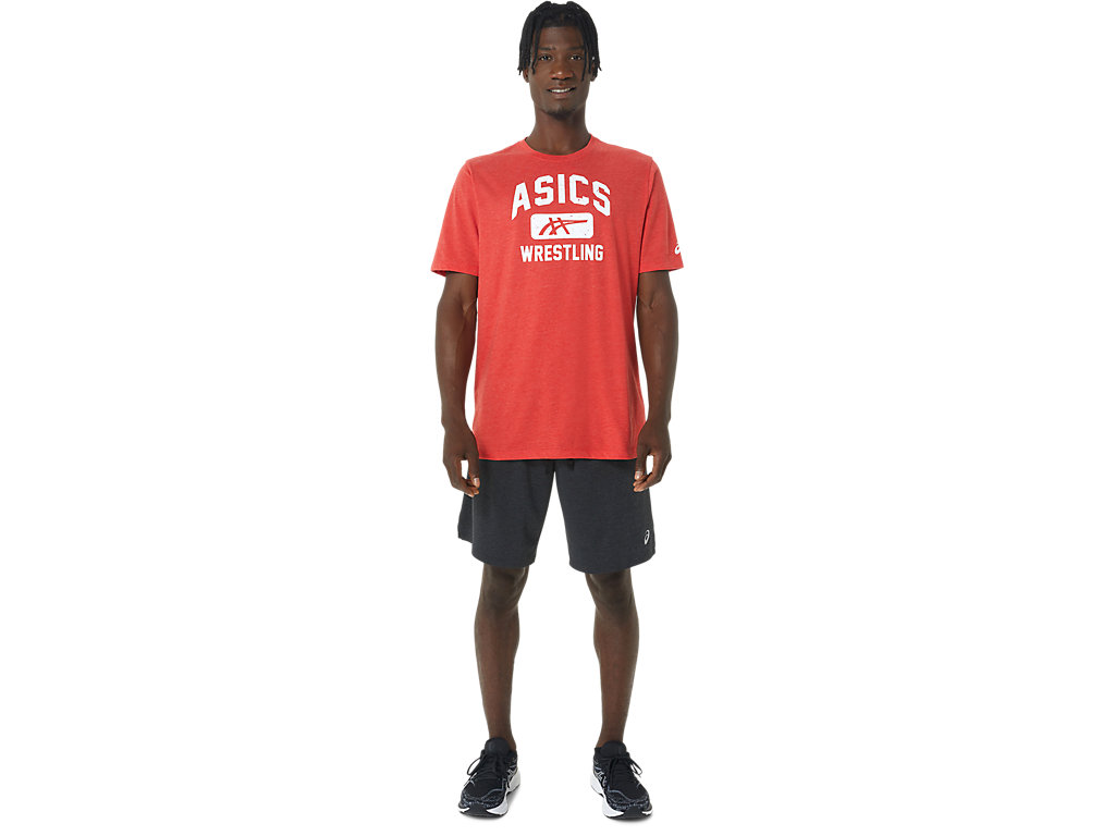 Women's Asics Unisex Wrestling Graphic Tee T Shirts Red | 0423-ZVGWK