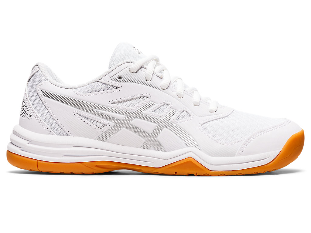 Women\'s Asics Upcourt 5 Volleyball Shoes White / Silver | 5461-YUTID