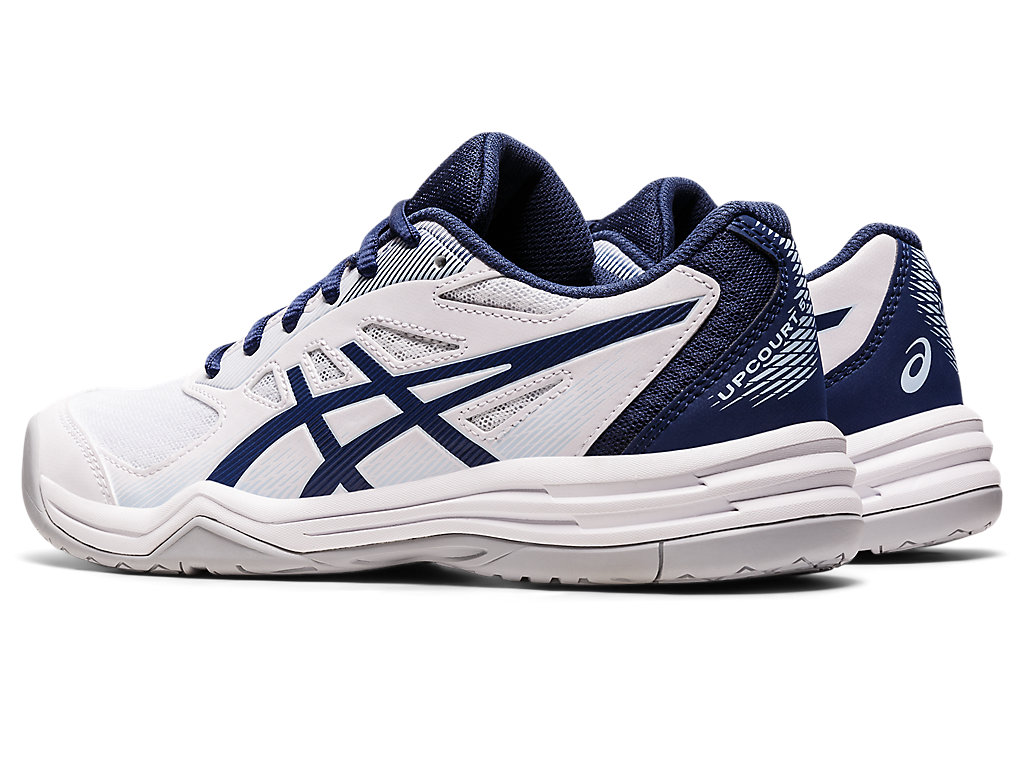 Women's Asics Upcourt 5 Volleyball Shoes White / Deep | 8643-NXZMI