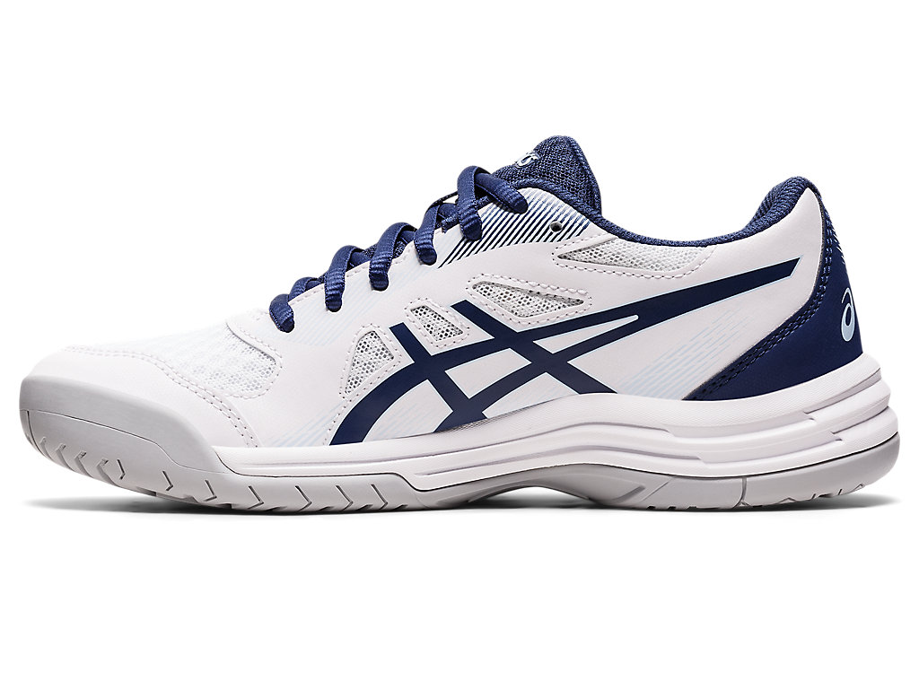 Women's Asics Upcourt 5 Volleyball Shoes White / Deep | 8643-NXZMI