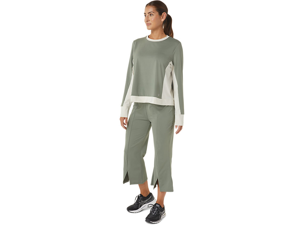 Women's Asics W Repurposed Flare Hoodie Green | 8612-UDYJB