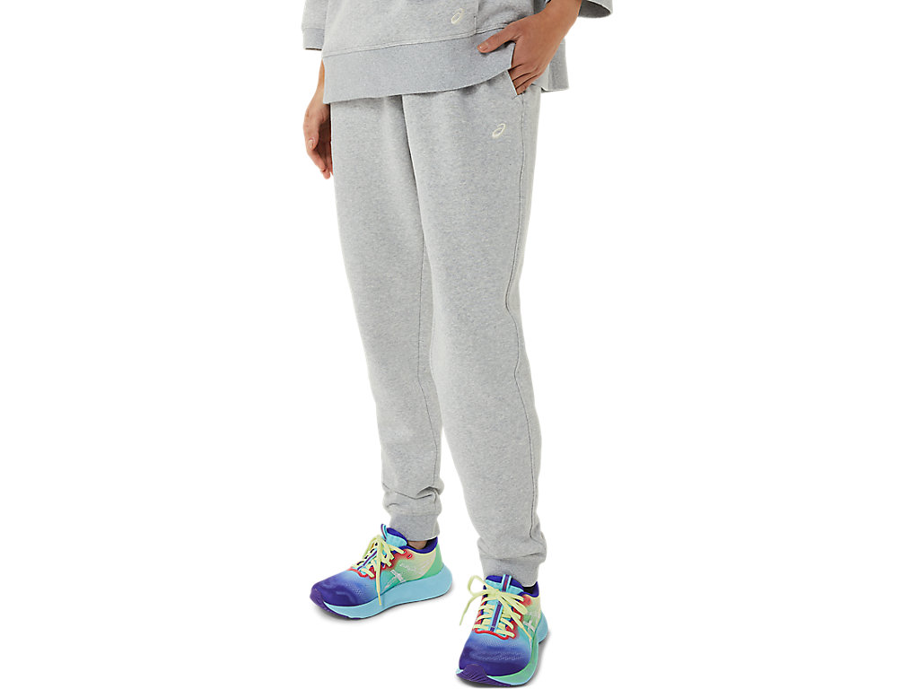 Women\'s Asics W Sunday Fleece Jogger Lam Pants Light Grey | 7890-CQGWZ