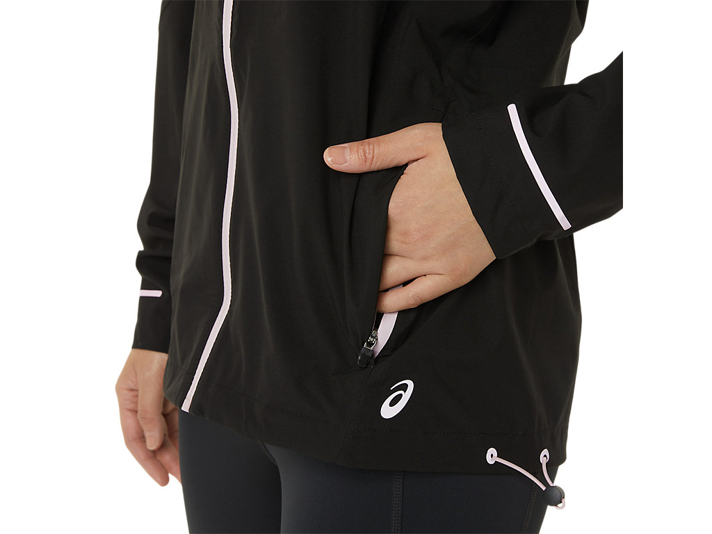 Women's Asics Waterproof Jackets Black / Rose | 8347-GLXJT