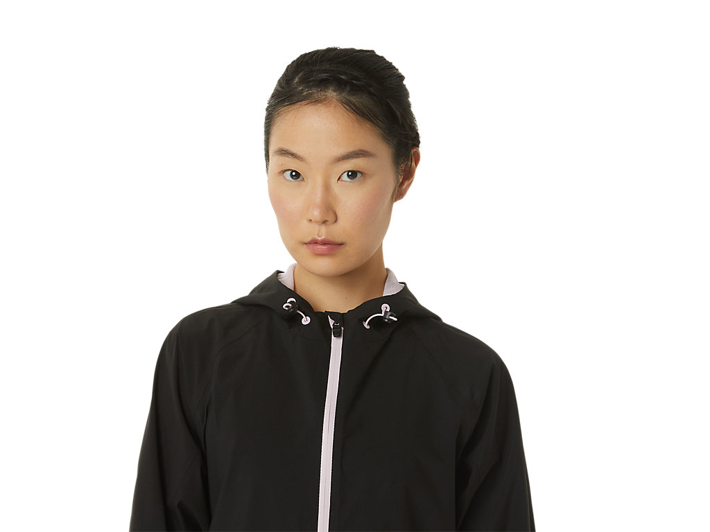 Women's Asics Waterproof Jackets Black / Rose | 8347-GLXJT