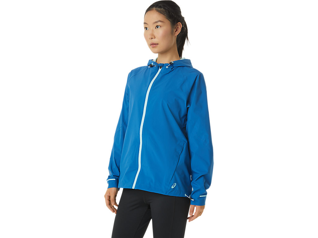 Women's Asics Waterproof Jackets Blue | 1924-JKDPY