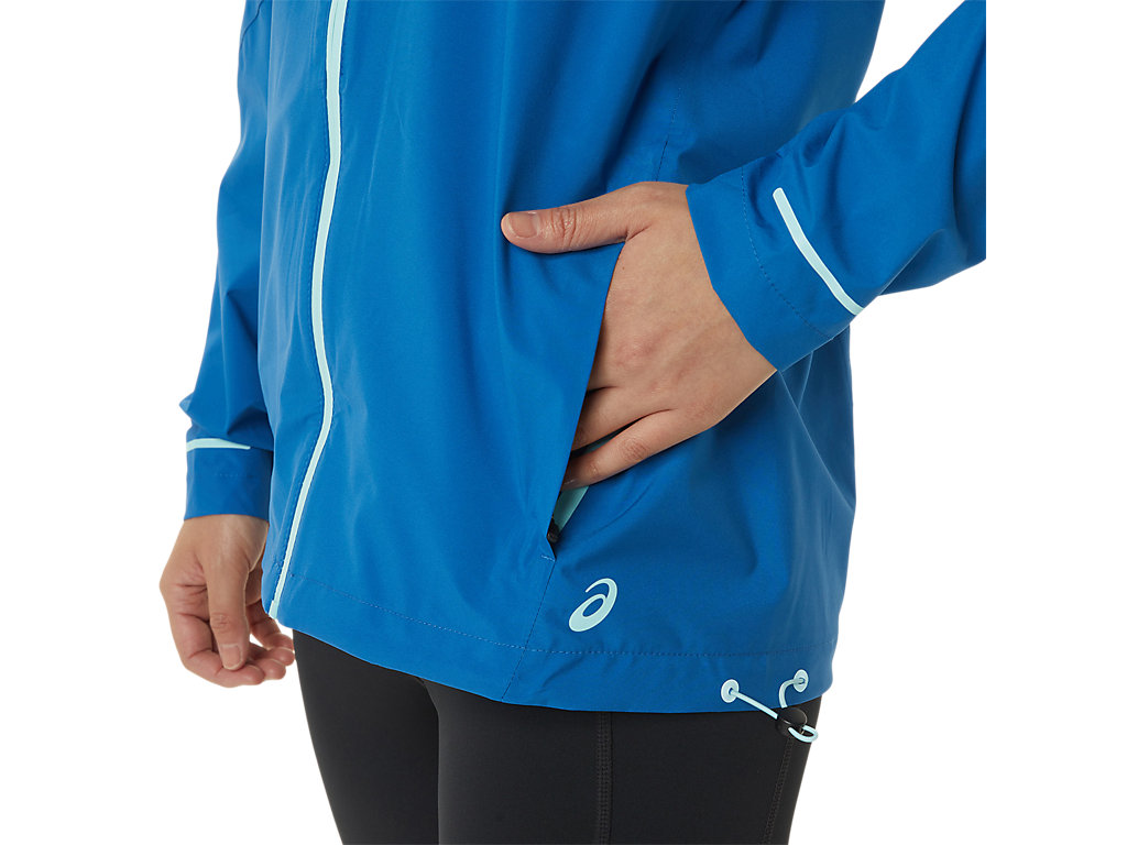 Women's Asics Waterproof Jackets Blue | 1924-JKDPY