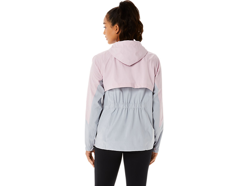 Women's Asics Waterproof Jackets Grey / Rose | 8645-TKRMS