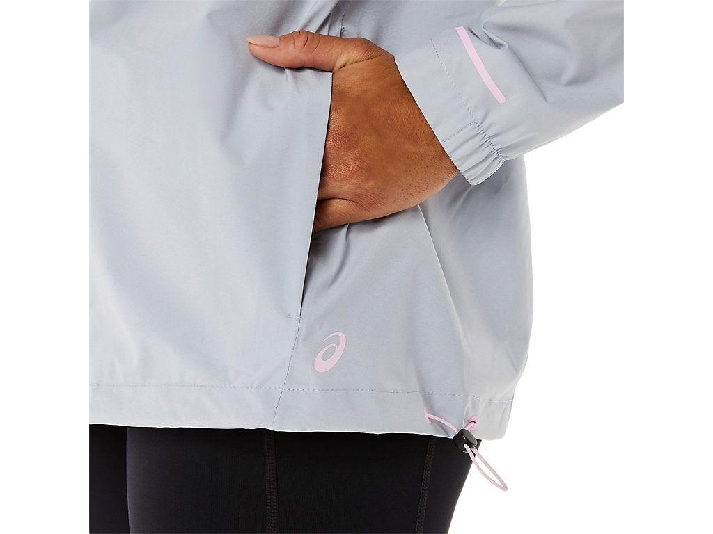 Women's Asics Waterproof Jackets Grey / Rose | 8645-TKRMS