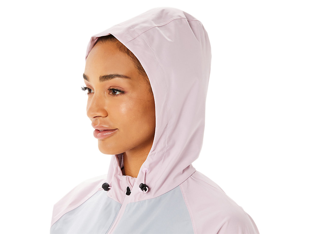 Women's Asics Waterproof Jackets Grey / Rose | 8645-TKRMS