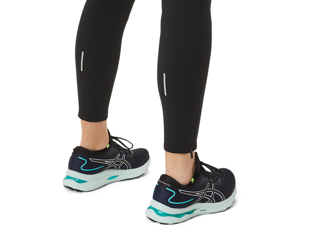 Women's Asics Winter Run Leggings Black | 3516-BOPTF