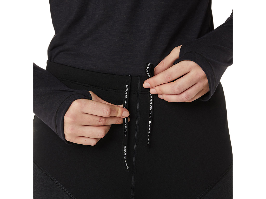 Women's Asics Winter Run Leggings Black | 3516-BOPTF