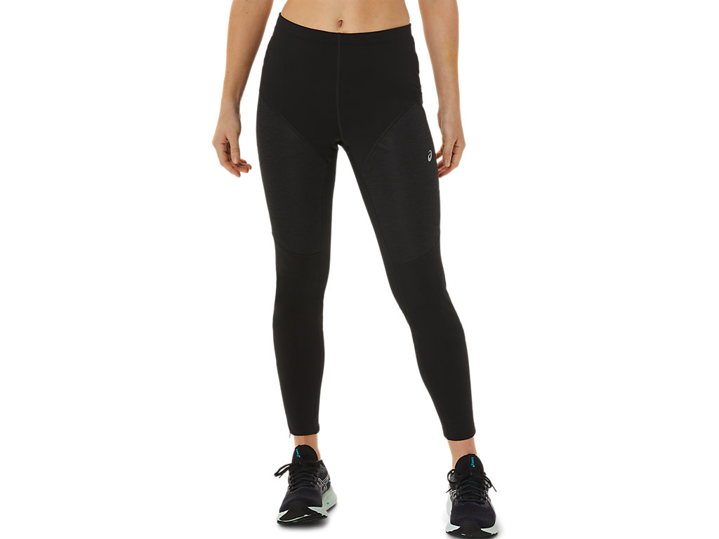 Women\'s Asics Winter Run Leggings Black | 3516-BOPTF