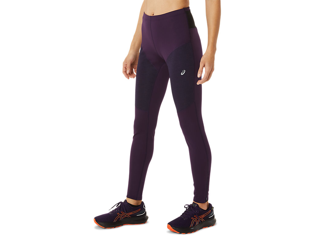 Women's Asics Winter Run Leggings Purple | 8695-YBFHE