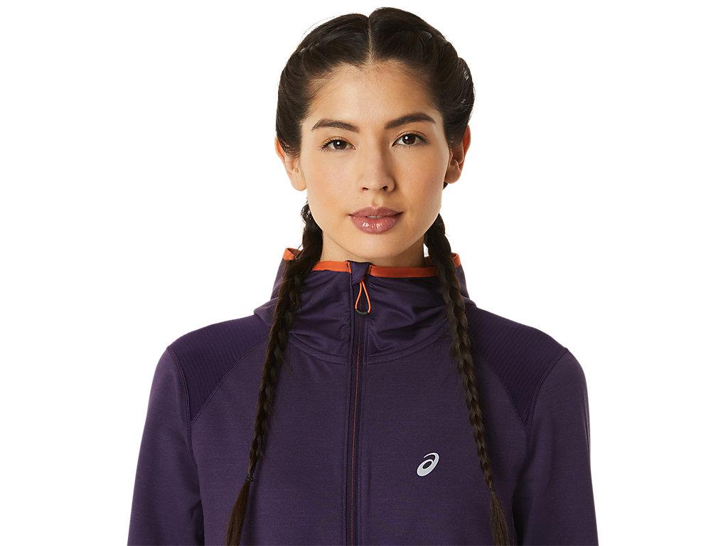 Women's Asics Winter Run Long Sleeve Hoodie Orange | 1037-QMLKT