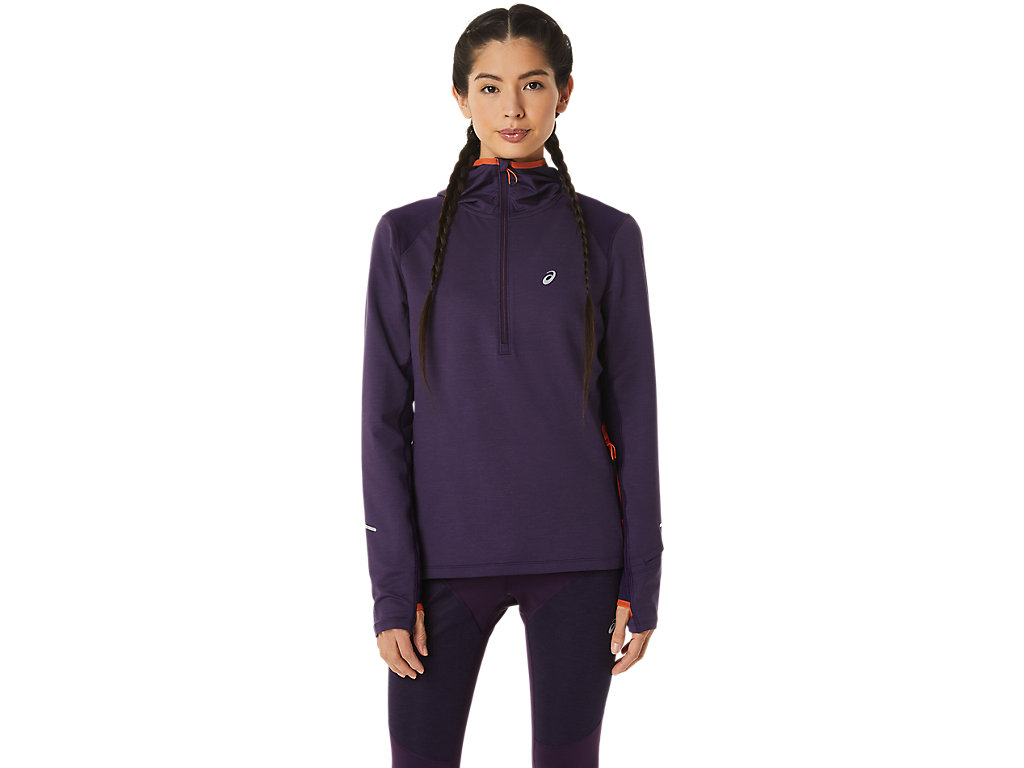 Women\'s Asics Winter Run Long Sleeve Hoodie Orange | 1037-QMLKT