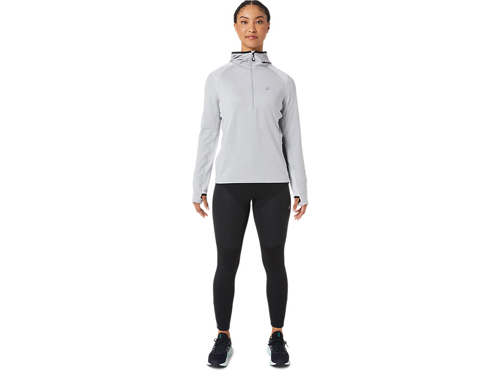 Women's Asics Winter Run Long Sleeve Hoodie Grey / Black | 9315-JPFBS