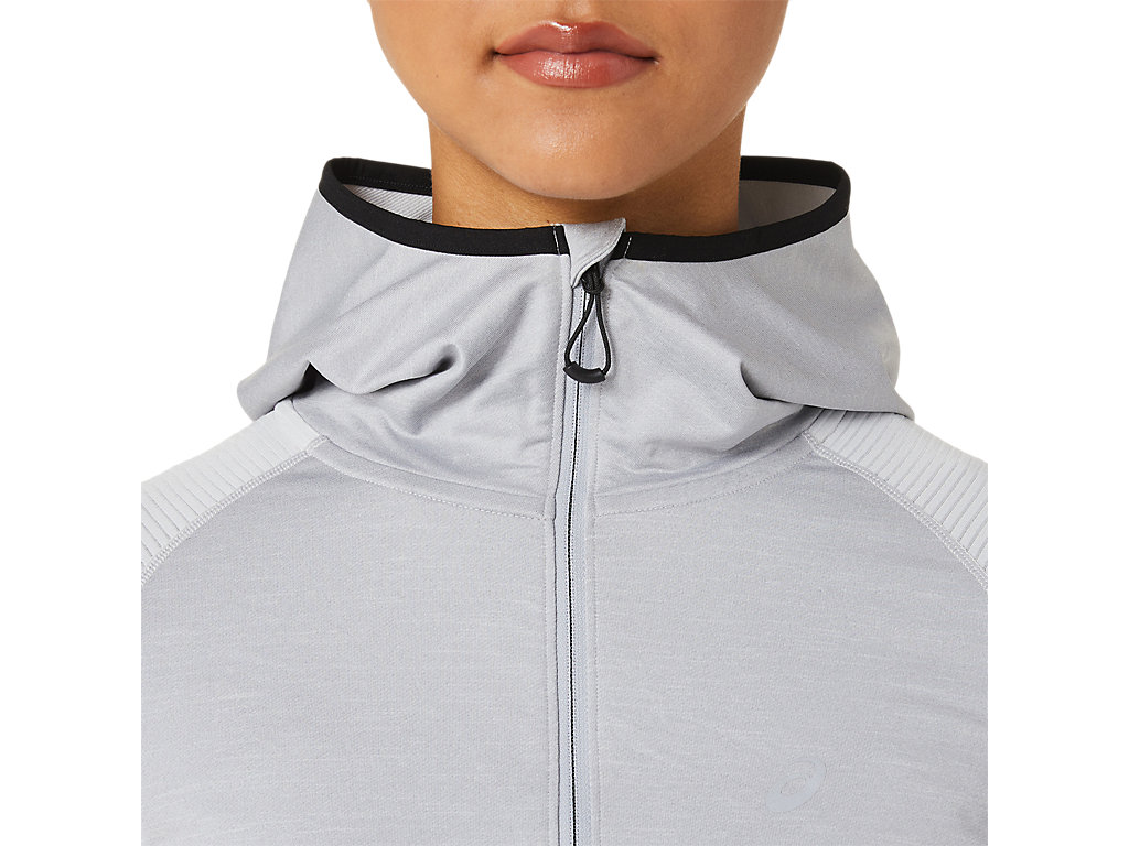 Women's Asics Winter Run Long Sleeve Hoodie Grey / Black | 9315-JPFBS